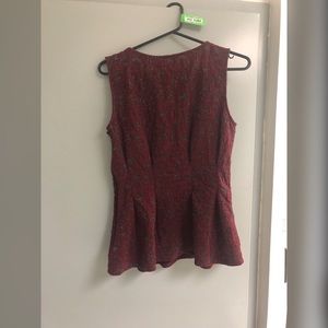 Eva Franco Burgundy peplum blouse with a lil spark